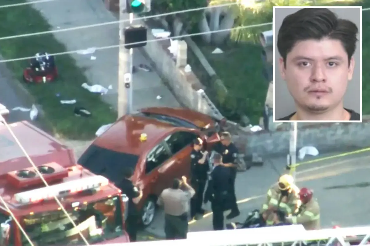 Eight high school track athletes hurt during practice when a car drives onto the sidewalk in a suspected drunk driving incident.