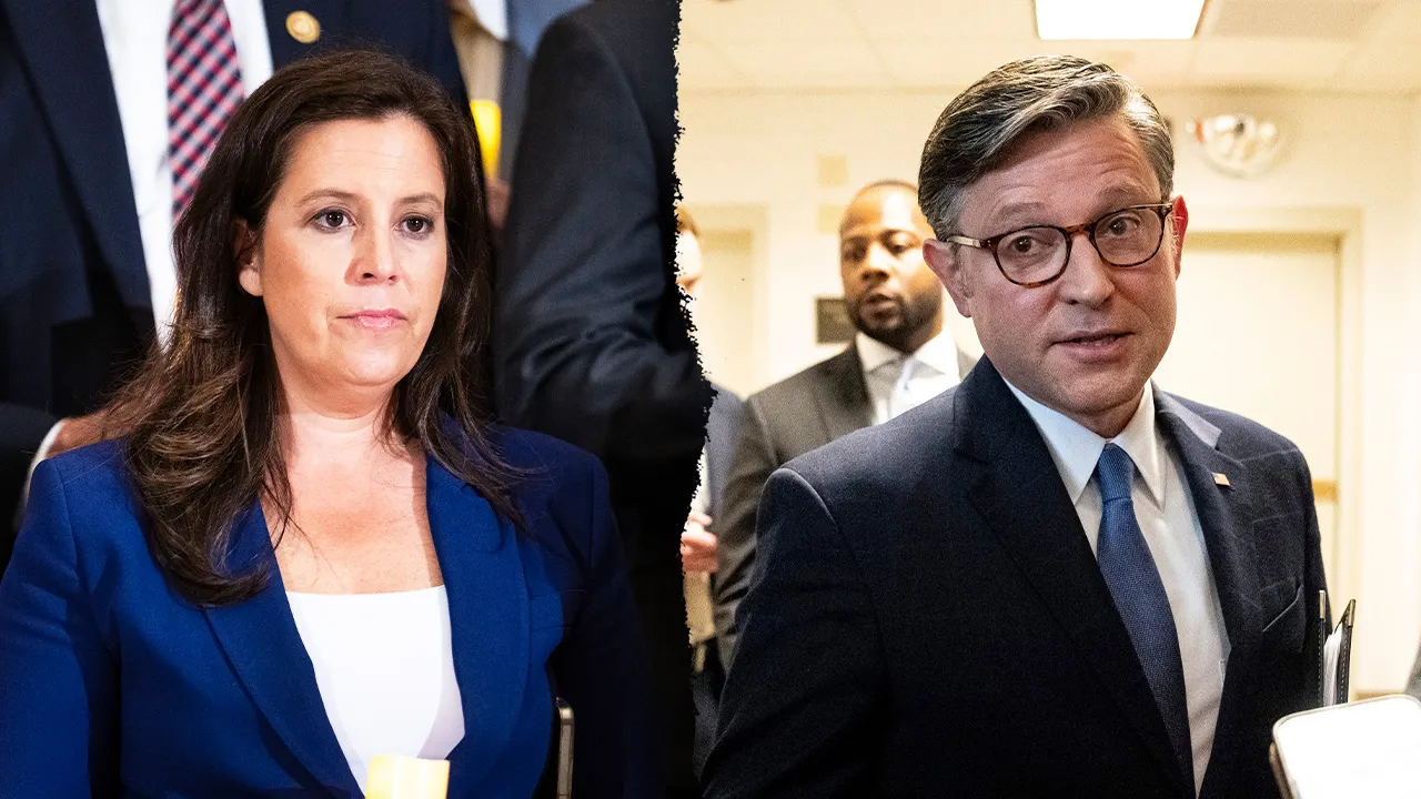 Elise Stefanik and Mike Johnson argue intensely about the defense bill.