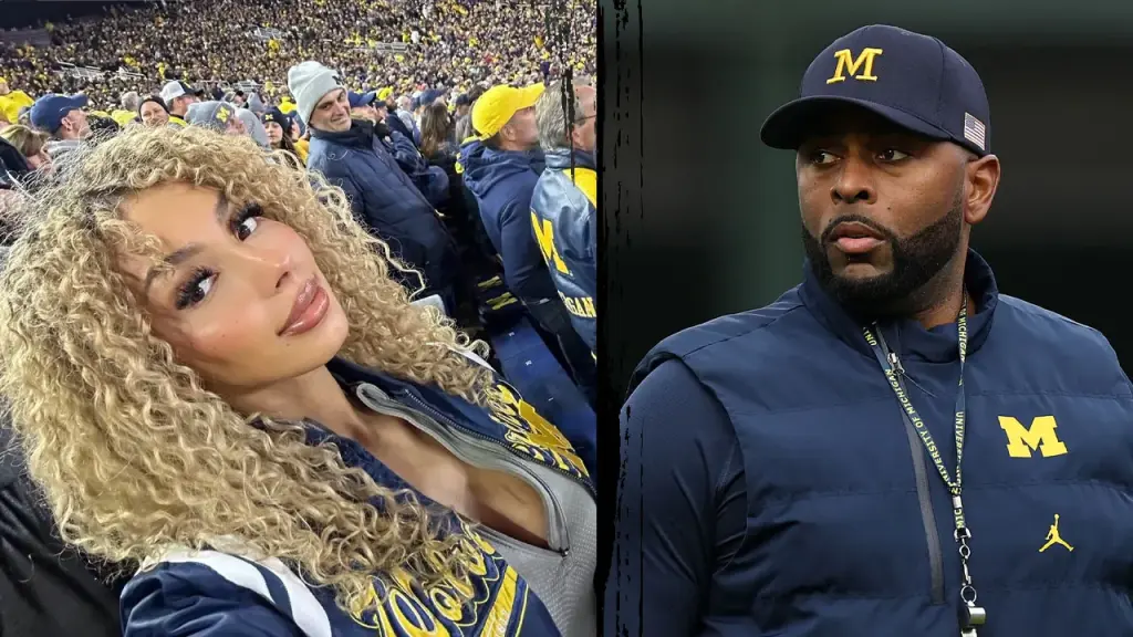 Former coach Sherrone Moore alleged to have messaged OnlyFans model privately.