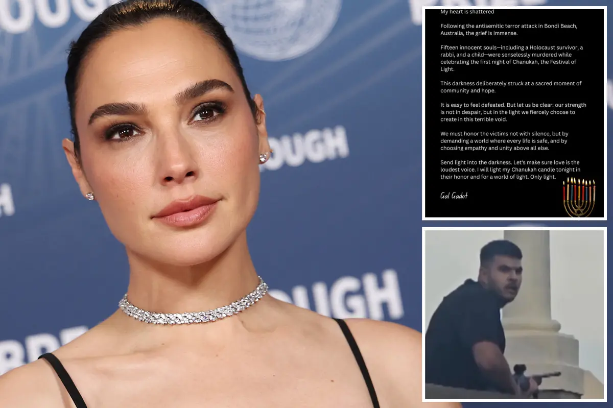 Gal Gadot and Ashton Kutcher denounce antisemitic terrorist attack at Hanukkah event in Bondi Beach