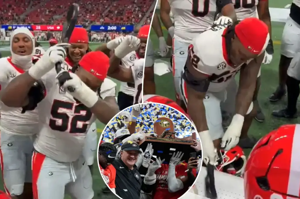 Georgia harshly ridicules Alabama by 'spanking' them with a belt