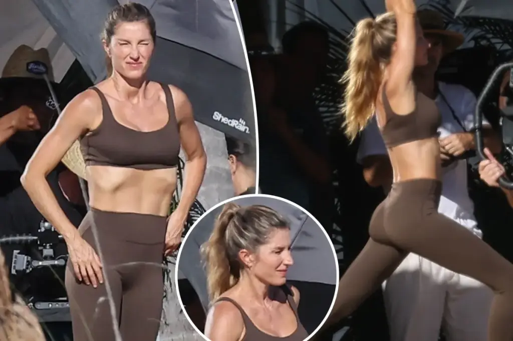 Gisele Bündchen displays her toned physique in a sunny Miami photo session.