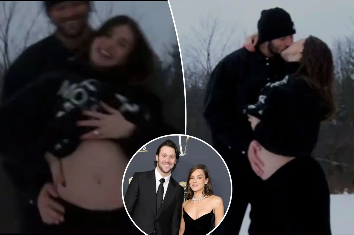 Hailee Steinfeld and Josh Allen announce pregnancy with baby bump video