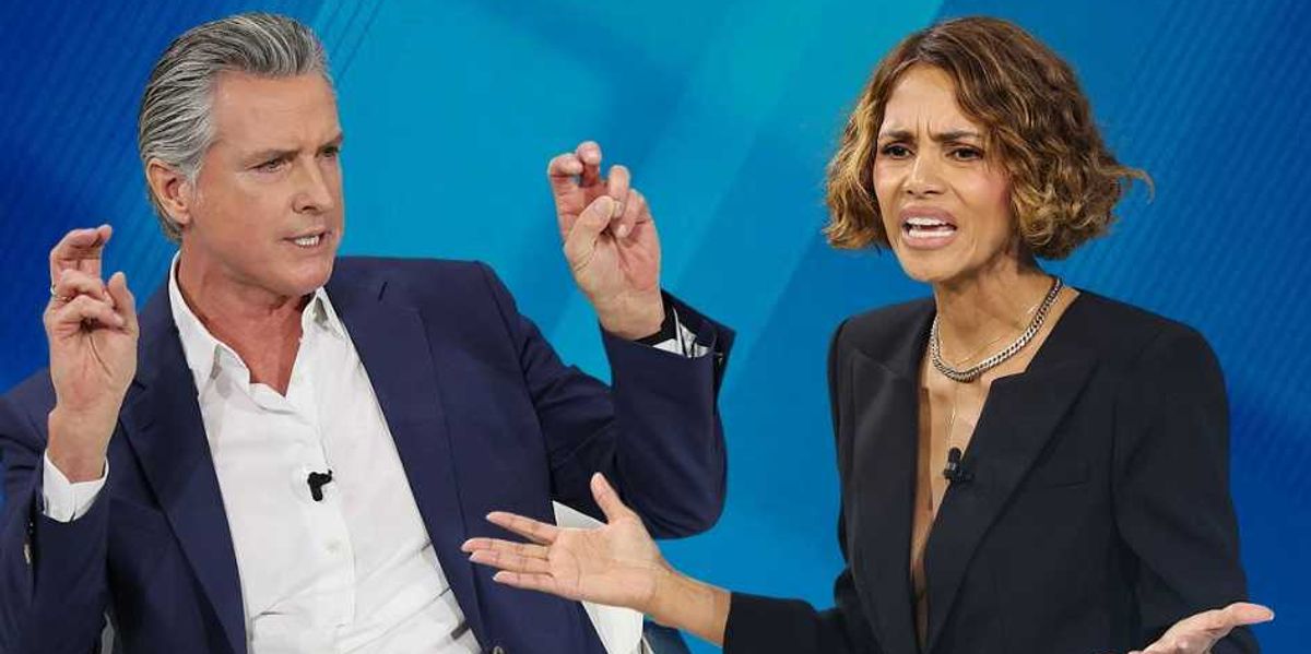 Halle Berry criticizes false feminist Gavin over his presidential campaign.