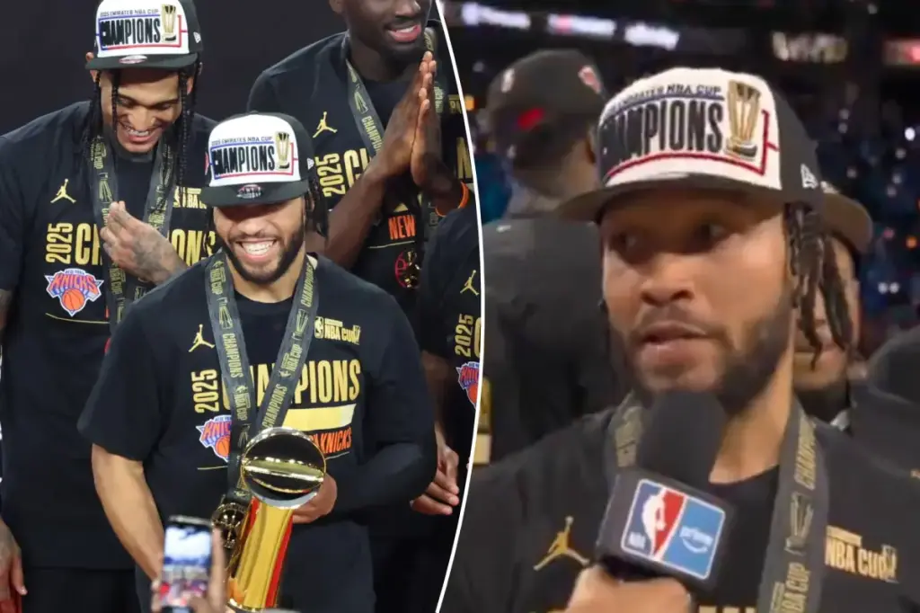 Jalen Brunson praises Knicks' teammates in NBA Cup victory