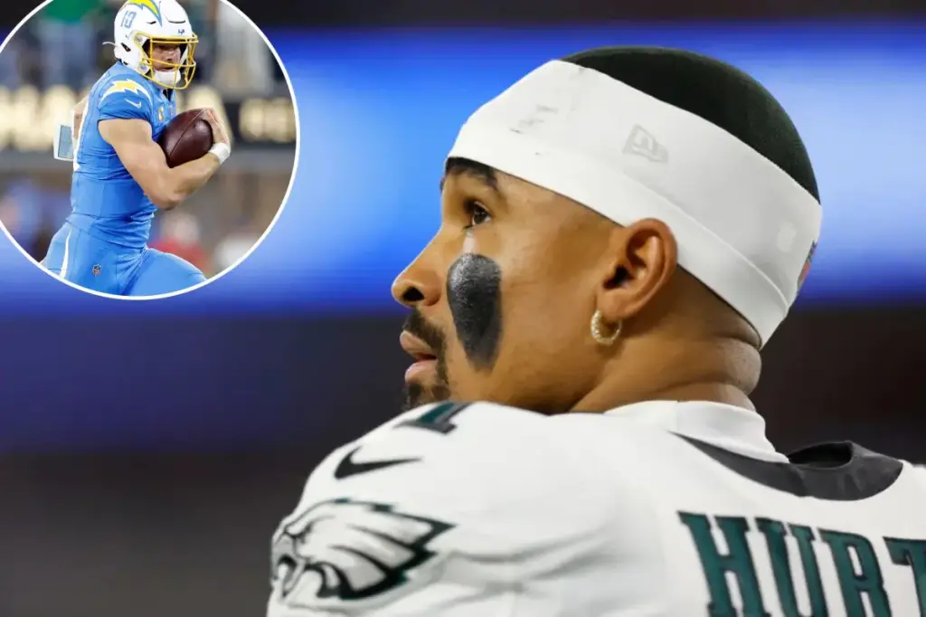 Jalen Hurts' interception in overtime leads to Eagles' defeat against Chargers