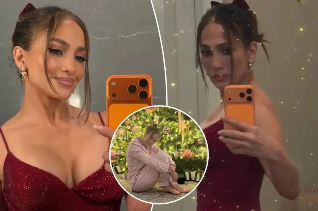 Jennifer Lopez criticized for altered Merry Christmas phone picture shared on X