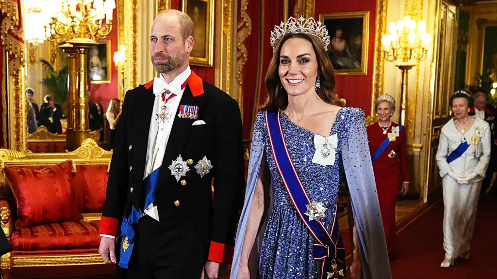 Kate Middleton showcases her biggest tiara to date at the state banquet in Windsor Castle