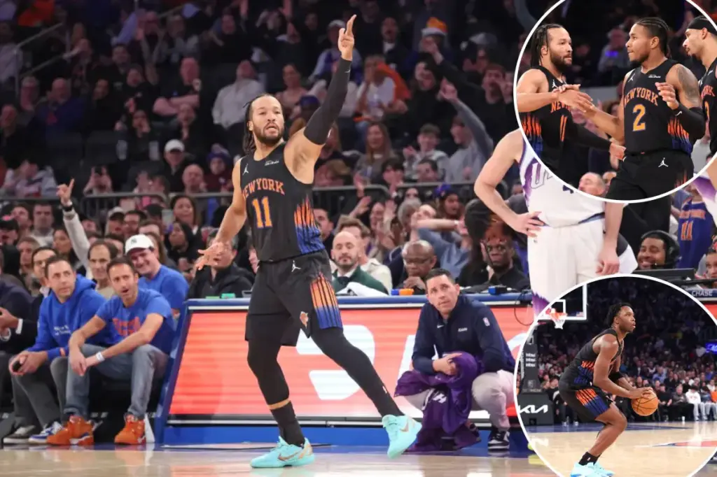 Knicks overpower Jazz in a complete victory following a 23-0 lead.