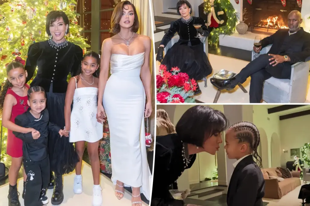 Kris Jenner shares cheerful photos from the Kardashian family's festive Christmas celebration.