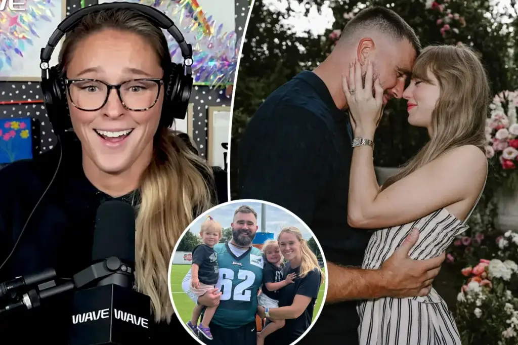 Kylie Kelce questions Travis' statement that he never argues with Taylor Swift.