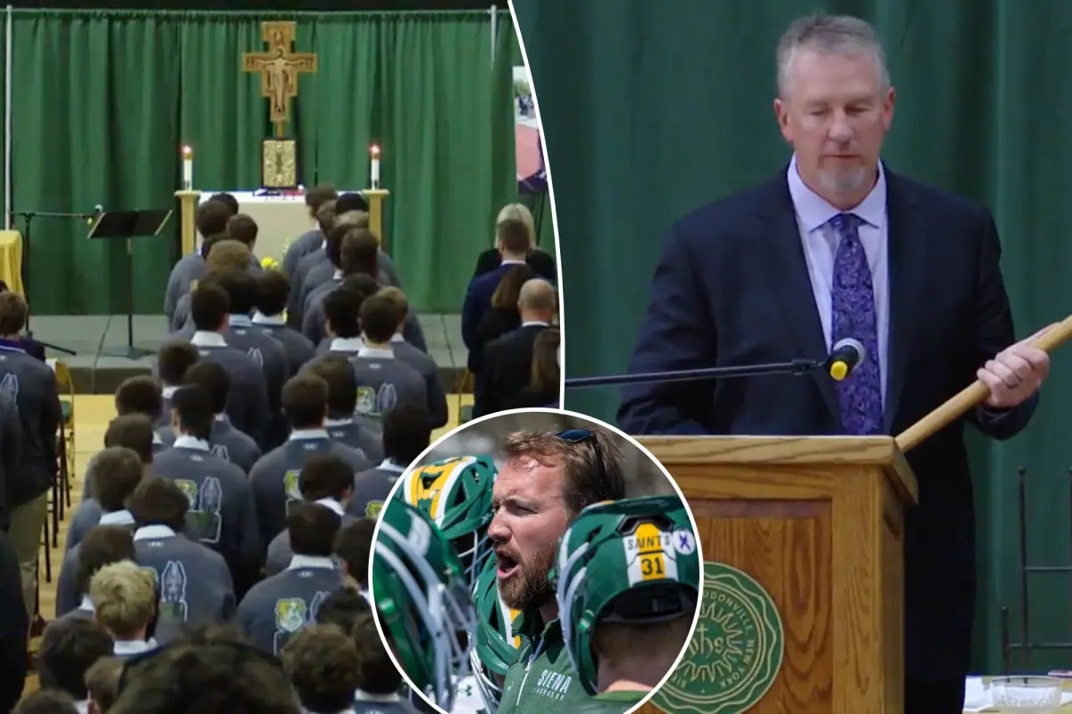 Large turnout at the funeral of former Siena lacrosse coach Liam Gleason following his unexpected passing