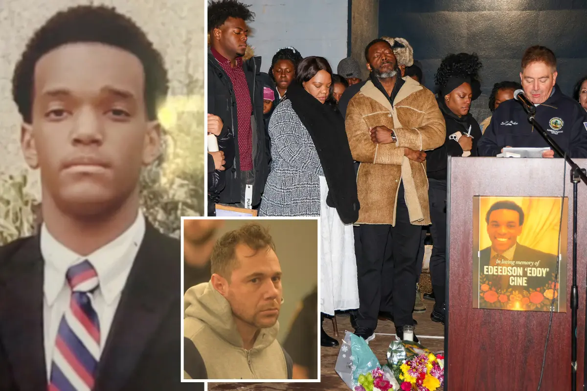 Leading Suffolk officer expresses regret to the family of beloved CVS employee as hundreds gather to grieve Christmas Day murder at a crowded candlelight vigil.