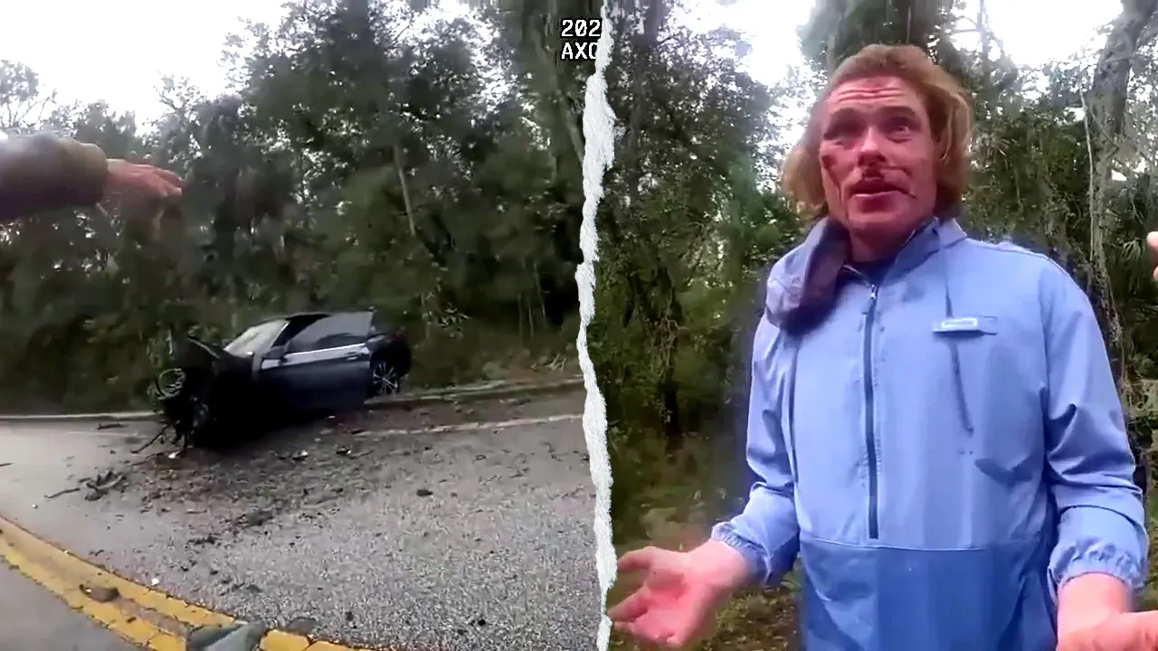 Man in Florida says he 'teleported' into a stolen BMW following a crash at 100 mph.