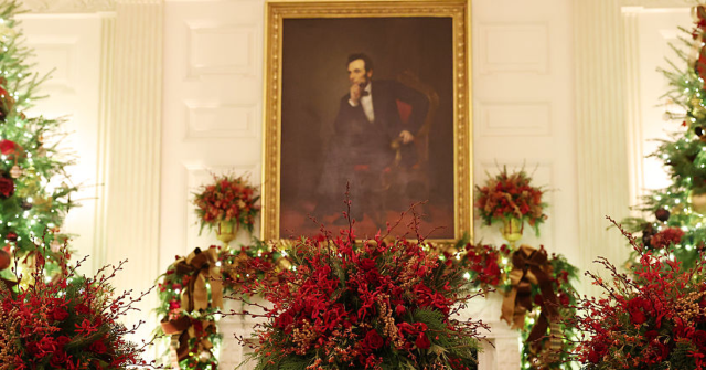 Melania Displays Elegant 'Home Is Where the Heart Is' Christmas Decorations at the White House