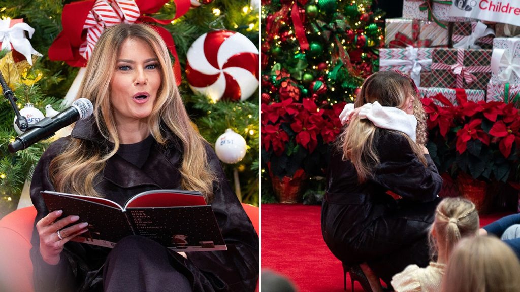 Melania Trump visits a children's hospital and shares a hopeful message about Santa.