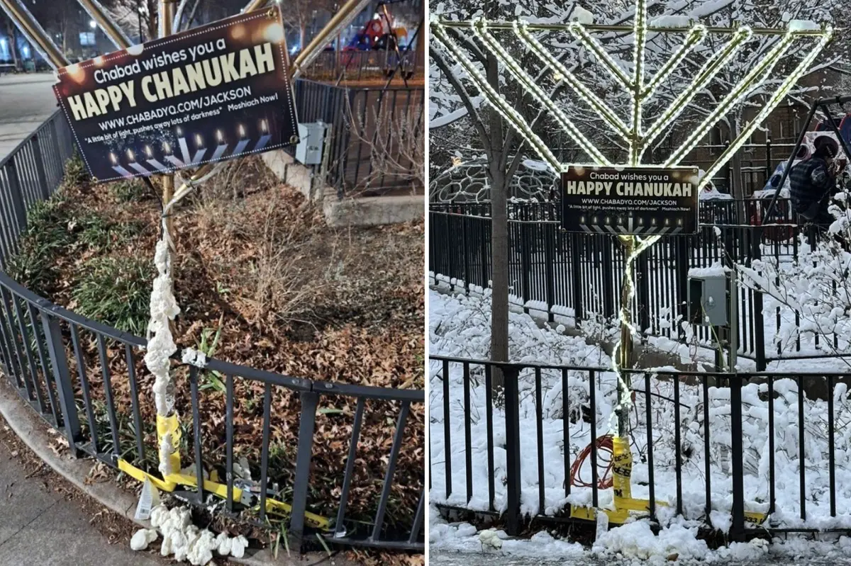 Menorah damaged in NYC area shaken by antisemitic graffiti