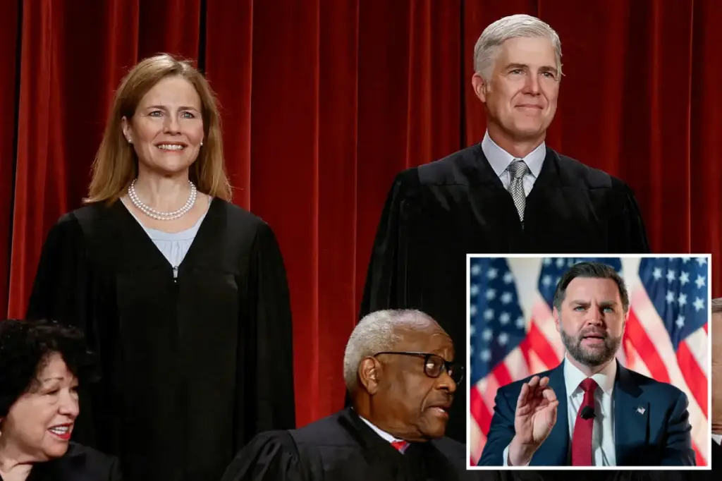 Neil Gorsuch and Amy Coney Barrett unusually silent in Supreme Court case concerning JD Vance