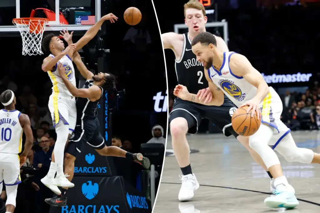 Nets' better defense can't stop Steph Curry and the Warriors, ending their three-game win streak.