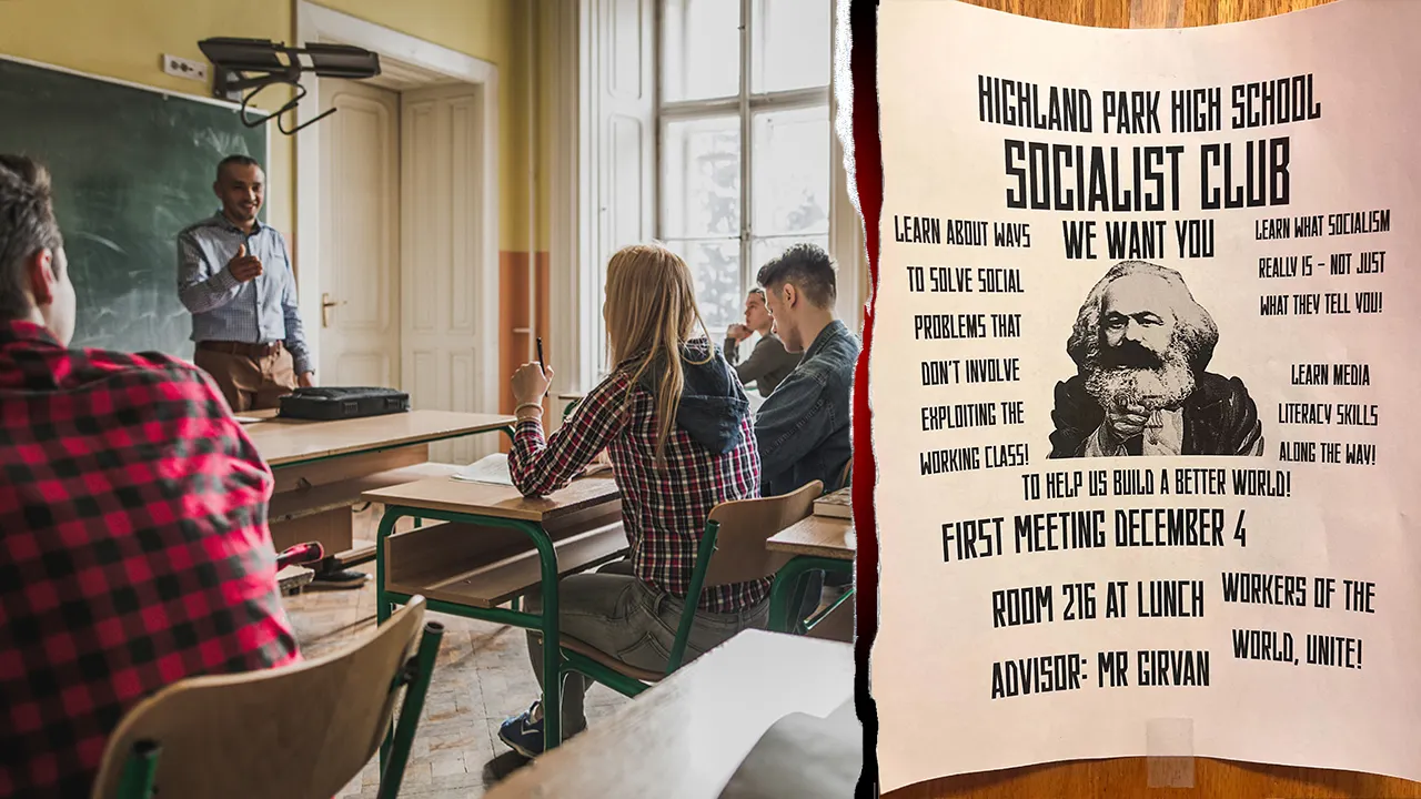 New Jersey high school encourages socialist club with flyer featuring Karl Marx