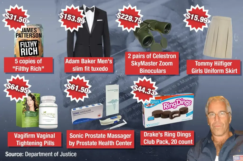 New details of Jeffrey Epstein's surprising Amazon buying records unveiled in recent DOJ files