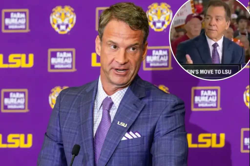 Nick Saban shares his message with LSU coach Lane Kiffin