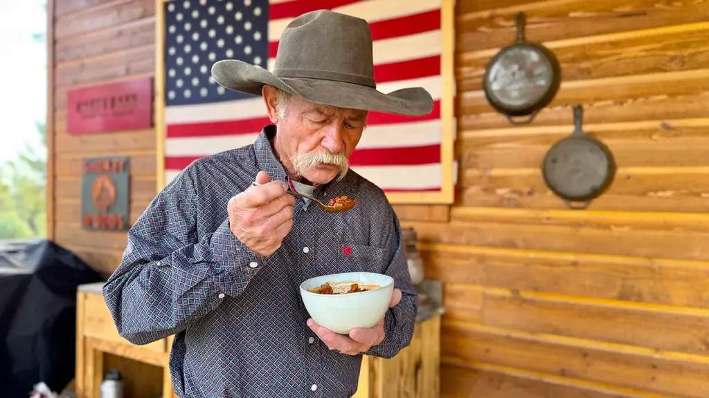 Nutritious bison chili from 'Cowboy' Kent Rollins is rich in protein, taste, and tradition