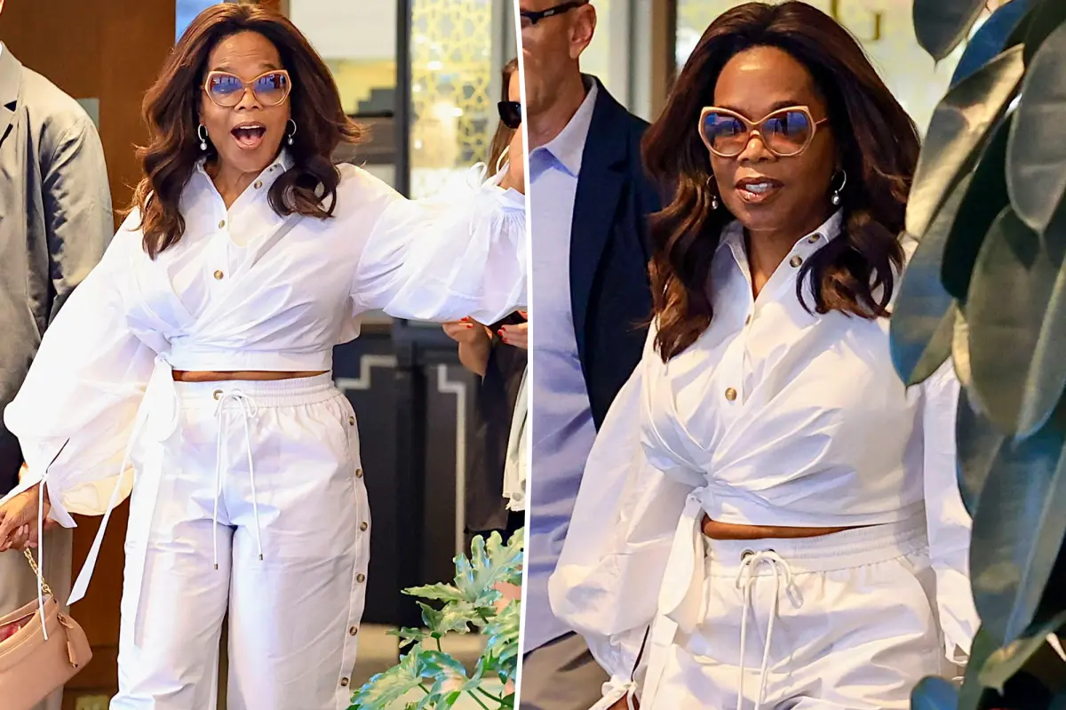 Oprah, 71, reveals her tiny waist in a crop top after her weight loss journey.