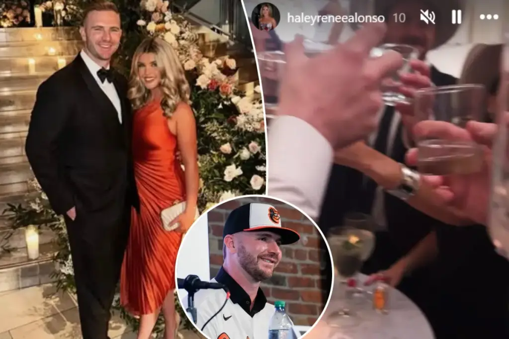Pete Alonso and his wife enjoy a final farewell with the Mets following his signing with the Orioles