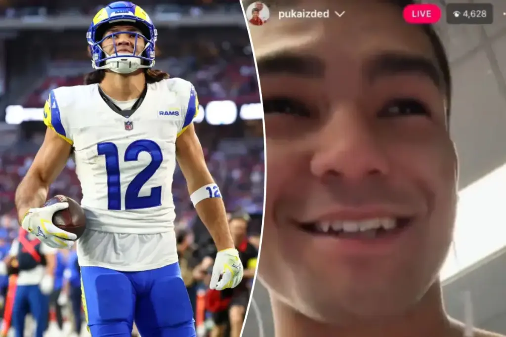 Puka Nacua's Rams locker room livestream becomes uncomfortable, leaving fans dissatisfied.