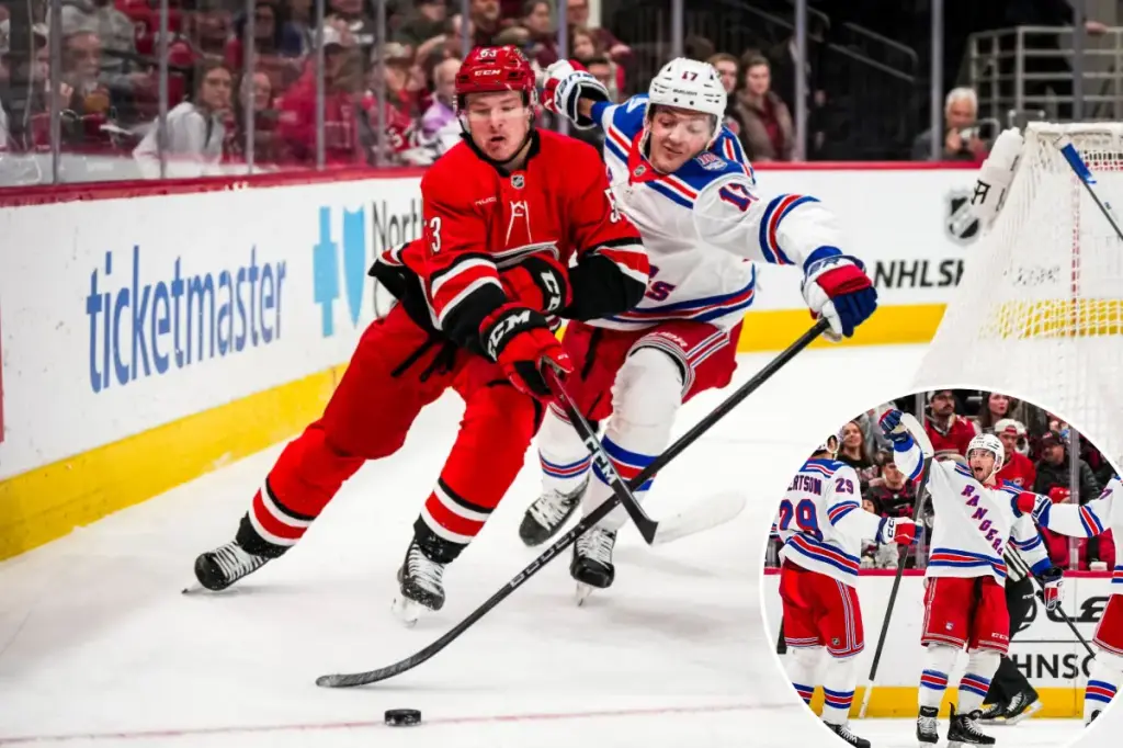 Rangers struggle against Hurricanes and reach a disappointing midpoint