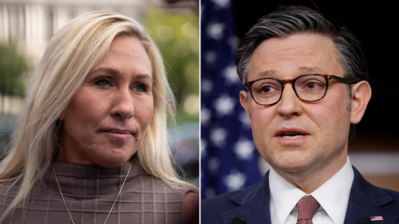 Rep Marjorie Taylor Greene claims House Speaker Johnson is acting at the direction of the White House.