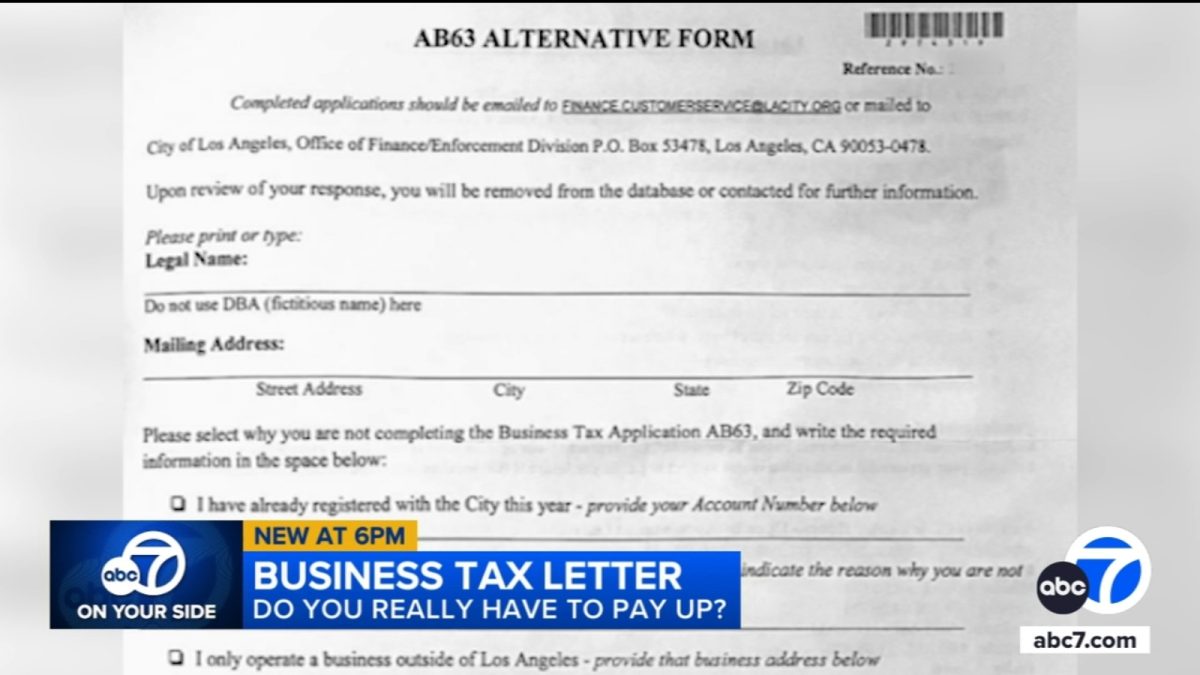 Residents puzzled by letters from the City of Los Angeles stating they owe business taxes