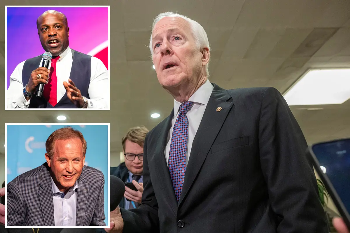 Sen. John Cornyn falls behind Texas opponents Ken Paxton and Wesley Hunt in GOP primary survey.