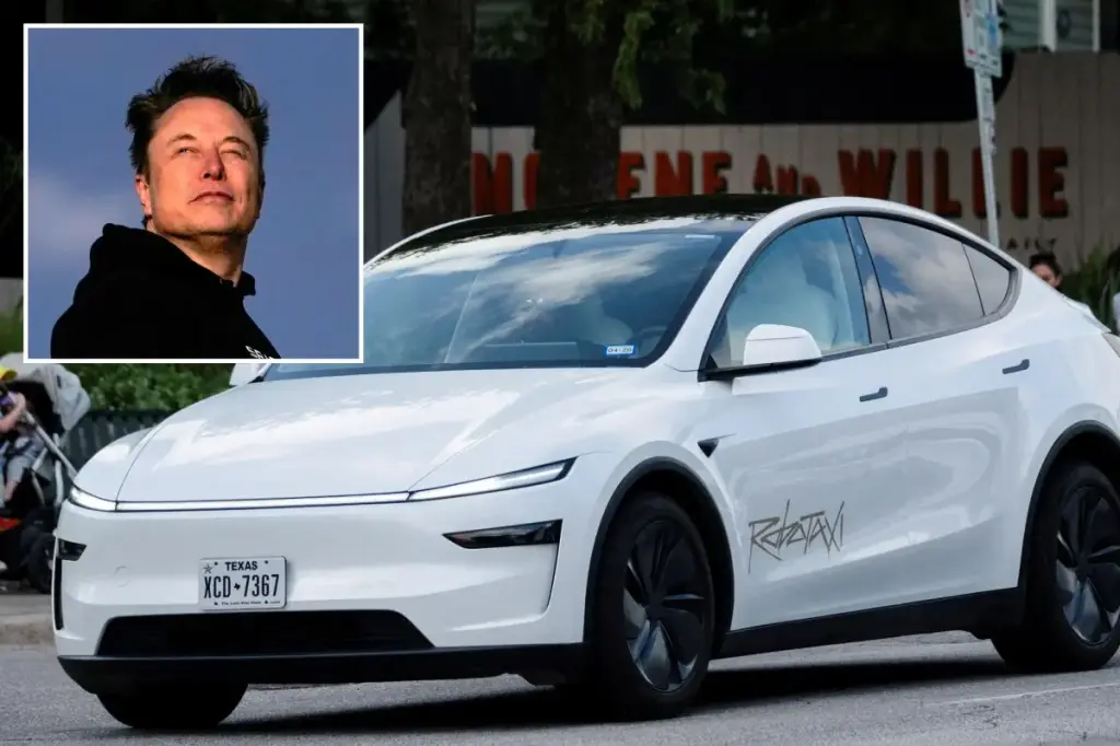 Tesla stock rises as Elon Musk announces testing of driverless robotaxis