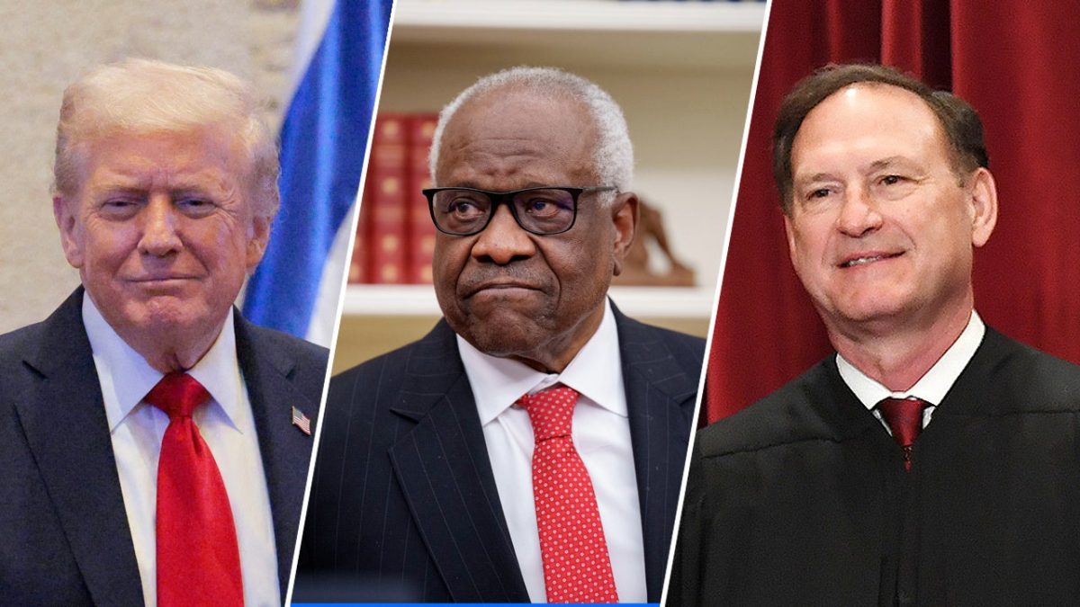 Trump praises Alito and Thomas as 'great' and criticizes demands for their resignation.