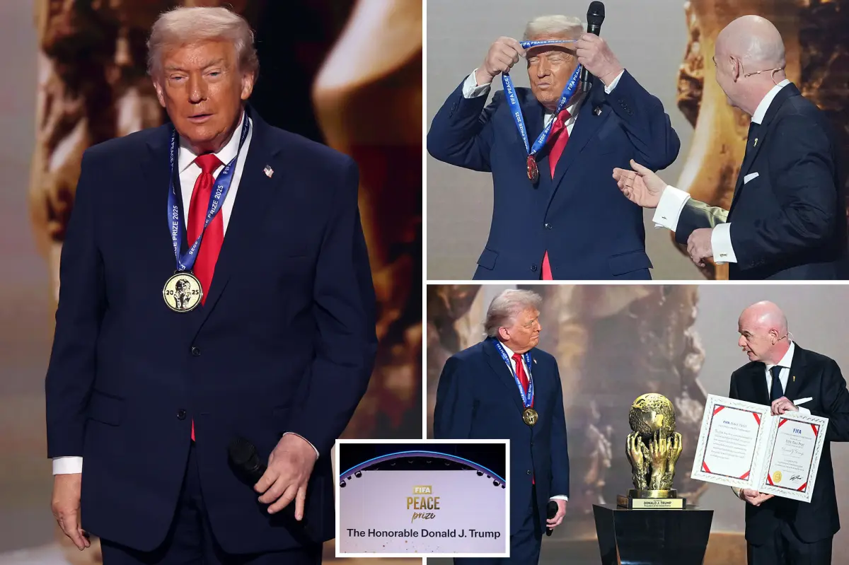 Trump recognized as the inaugural recipient of the FIFA Peace Prize during the World Cup 2026 draw in DC