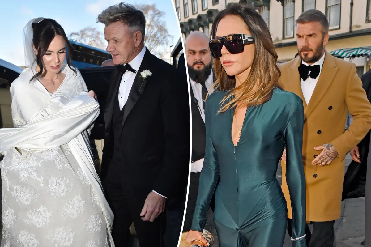 Victoria and David Beckham go to Gordon Ramsay's daughter's wedding amid growing family conflict