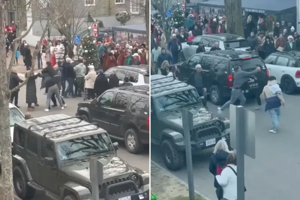 Violent street fight breaks out during upscale Christmas event in Nantucket