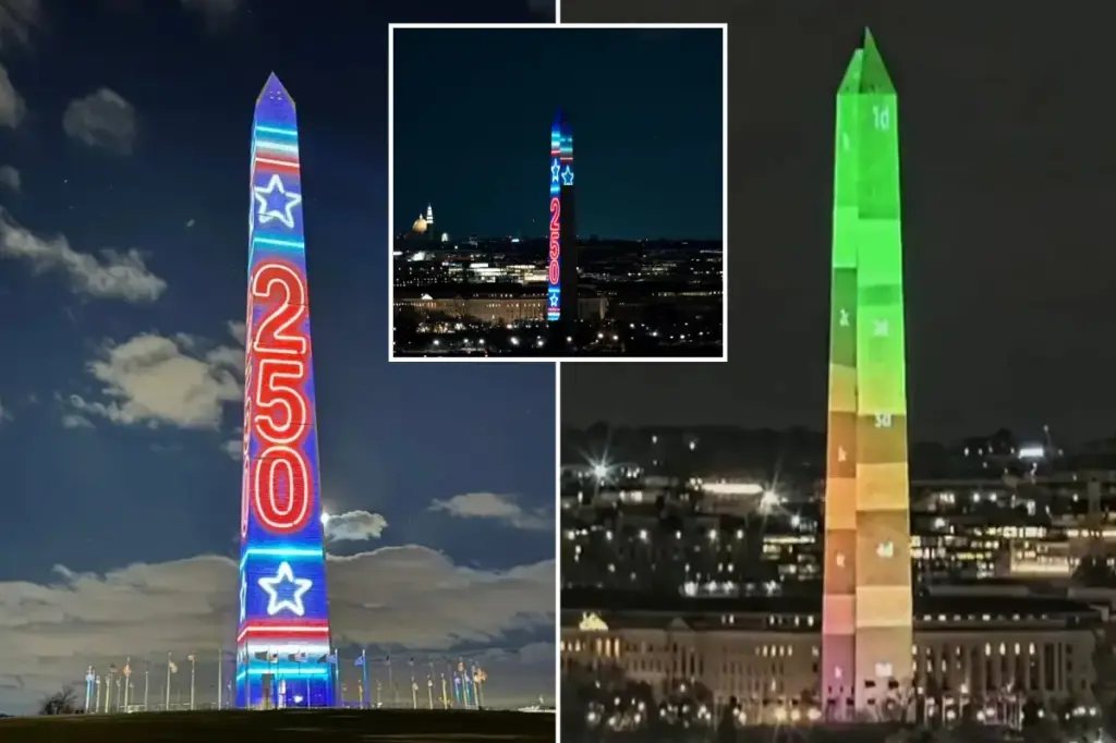 Washington Monument will light up on New Year’s Eve to celebrate America’s 250th birthday.