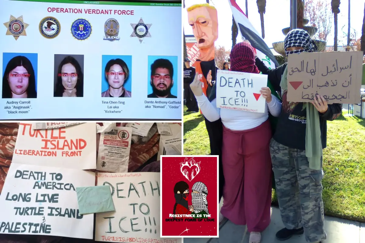 Who is the Turtle Island Liberation Front, the far-left group involved in a planned New Year’s Eve attack?