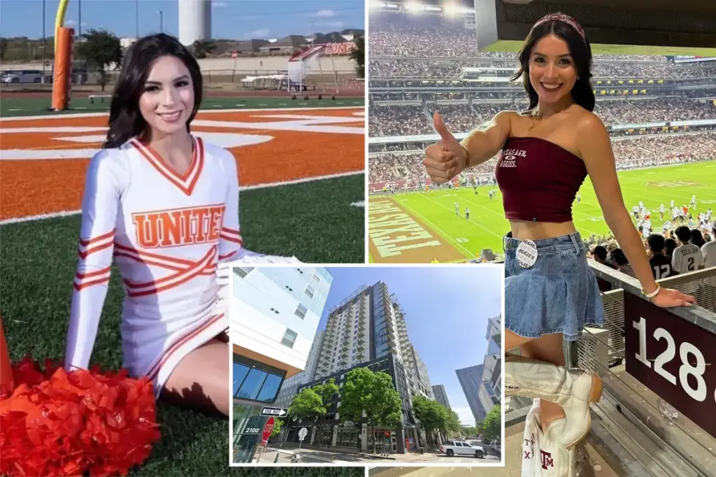 Witnesses reported hearing "get off me" shouted shortly before Texas A&M cheerleader Brianna Aguilera fell 17 stories to her death.