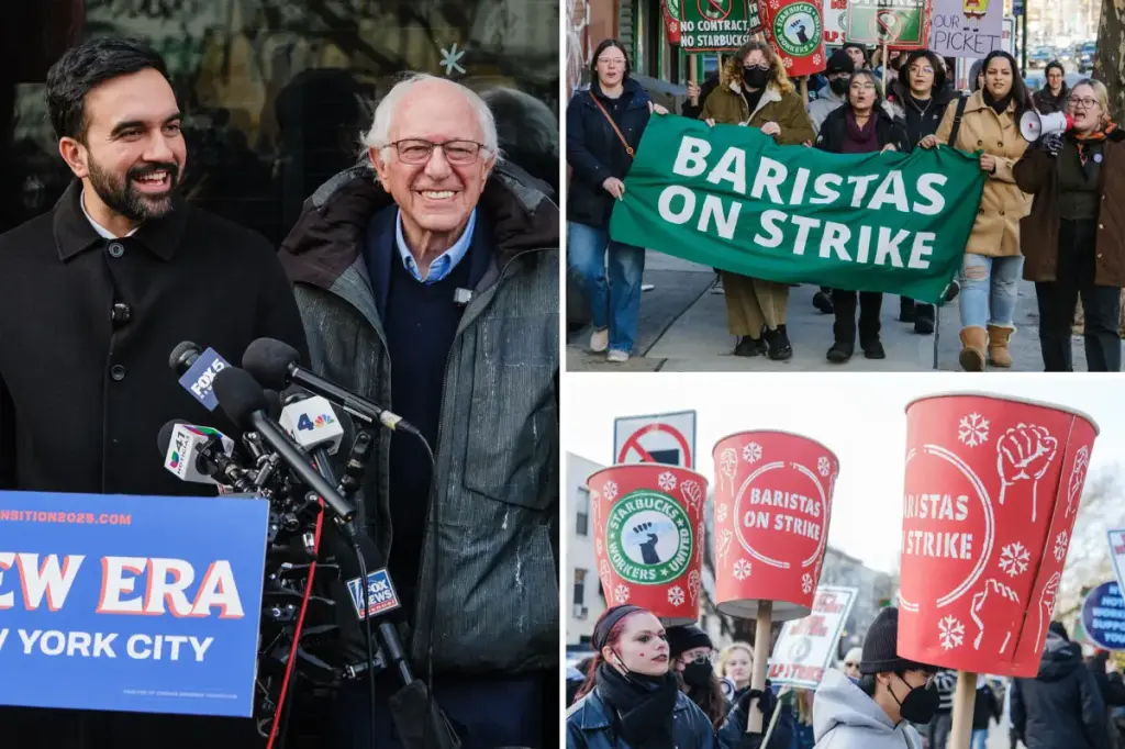Zohran Mamdani and Bernie Sanders support striking Starbucks employees as city agrees to $39M deal