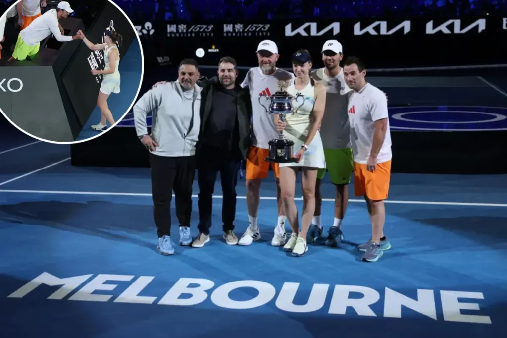 Women’s final at the Australian Open disrupted by ‘very uncomfortable’ photo of coach Elena Rybakina