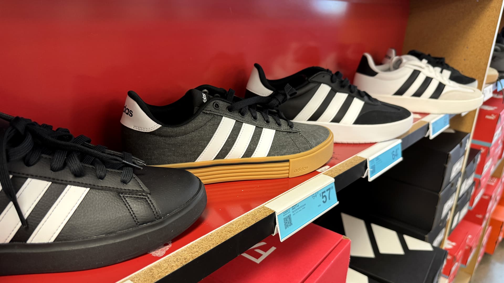 Adidas stock rises 6% following record annual revenue; European stocks increase.