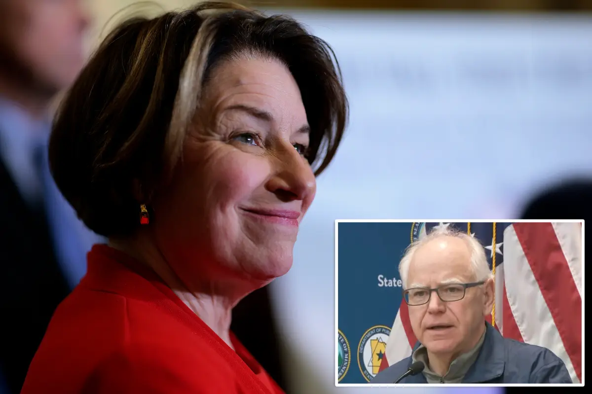 Amy Klobuchar initiates her campaign for the Minnesota governorship to succeed the troubled Walz.