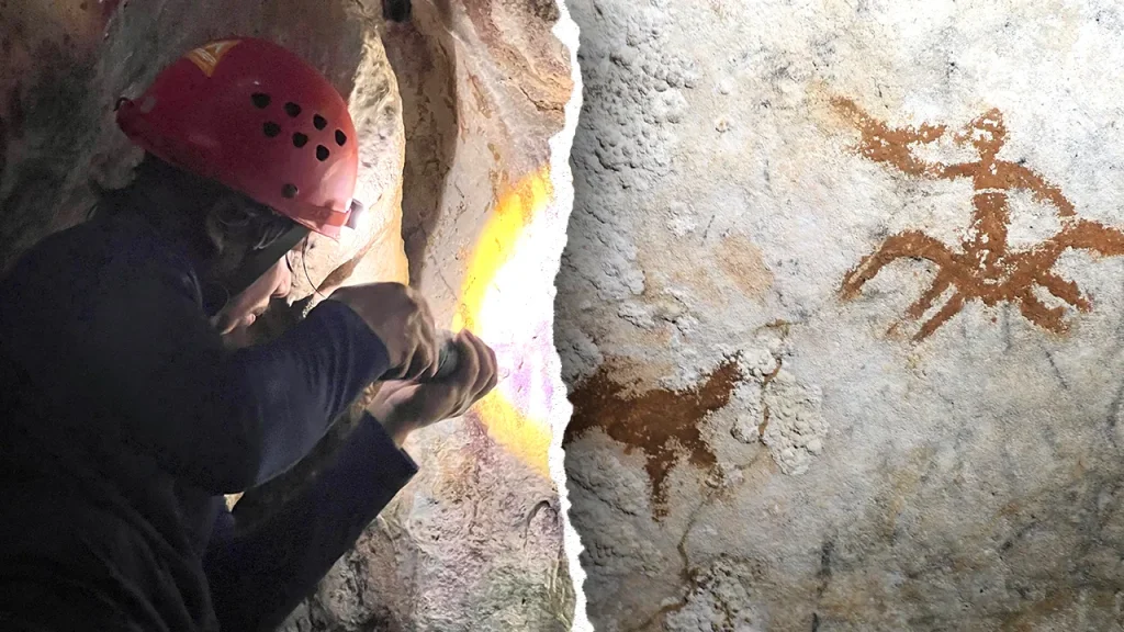 Ancient cave art from 68,000 years ago found in Indonesia is among the oldest known.