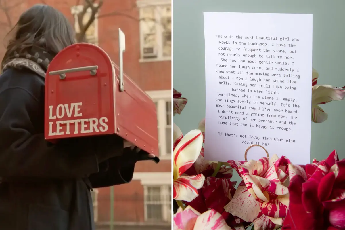 Anonymous love letters from New Yorkers displayed in red mailboxes throughout the city in an exhibition