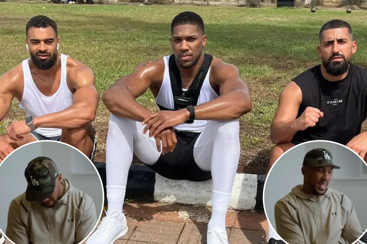Anthony Joshua struggles to hold back tears as he remembers friends lost in a car accident.