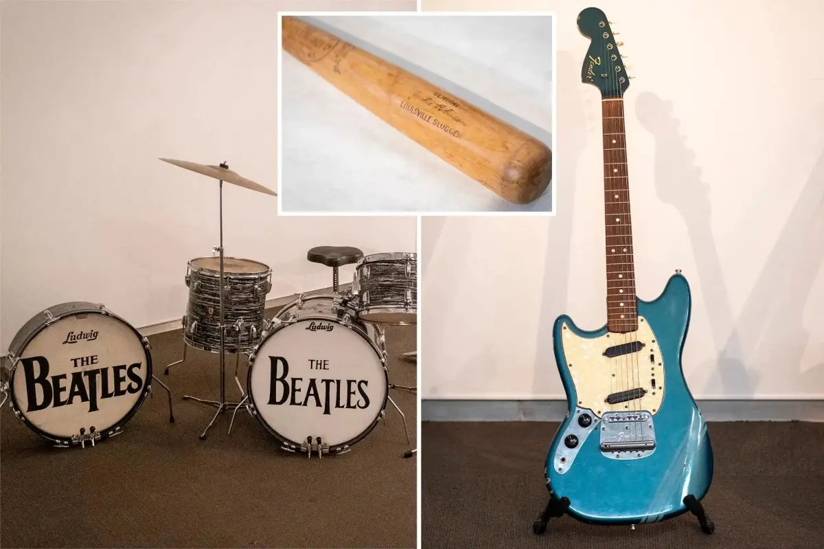 Beatles drumkit from the 'Ed Sullivan Show' and Elton John's Steinway piano at an iconic NYC auction